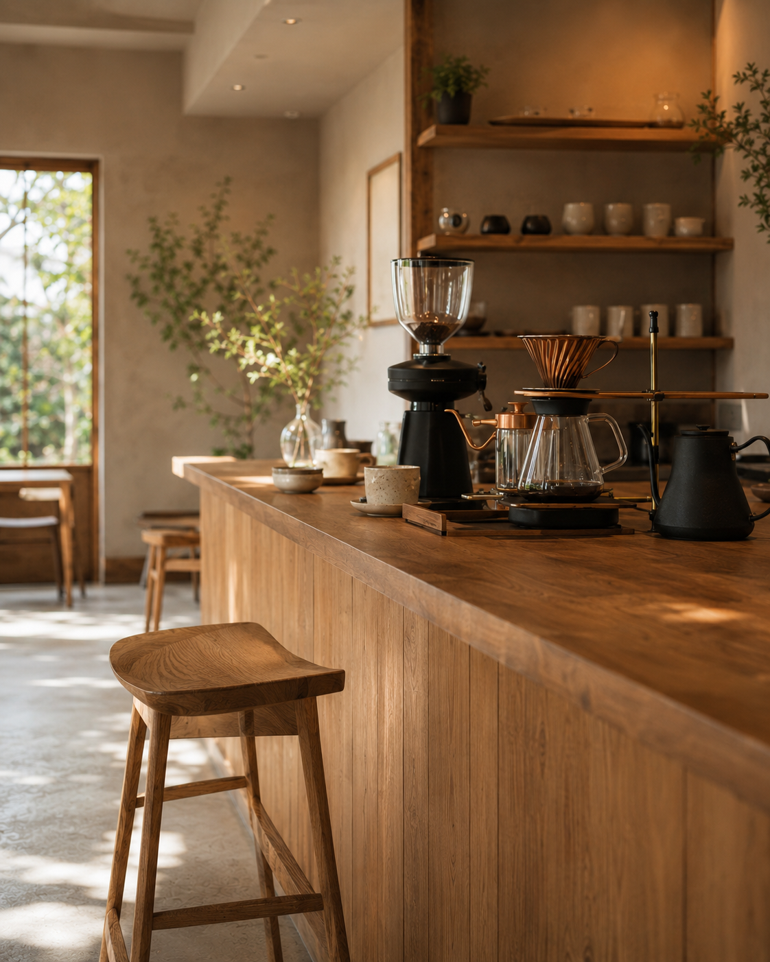 コーヒーを楽しめるカウンター席
